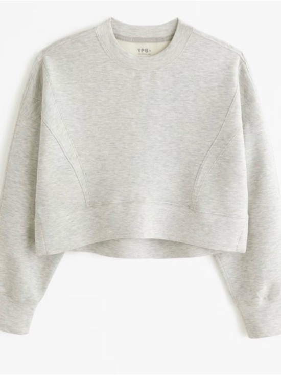 YPB Tops - YPB Light Gray Cropped Crew Sweatshirt